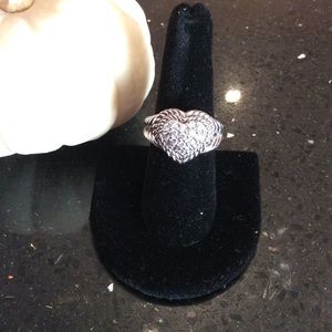 Judith Ripka Pave Heart Ring sz 6